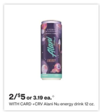 CVS Alani nu energy drink 12 oz offer