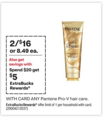 CVS Any pantene pro-v hair care offer