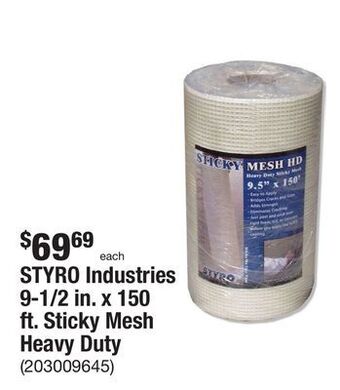 The Home Depot Styro industries 9-1/2 in. x 150 ft. sticky mesh heavy duty offer