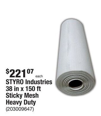 The Home Depot Styro industries 38 in x 150 ft sticky mesh heavy duty offer