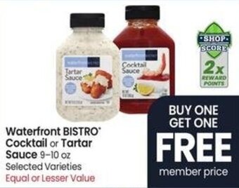 Albertsons Waterfront BISTRO Cocktail or Tartar Sauce 9-10 oz offer
