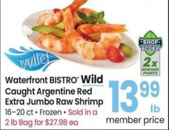 Albertsons Waterfront BISTRO Wild Caught Argentine Red Extra Jumbo Raw Shrimp offer