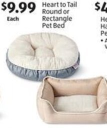 Aldi Heart to Tail Round or Rectangle Pet Bed offer