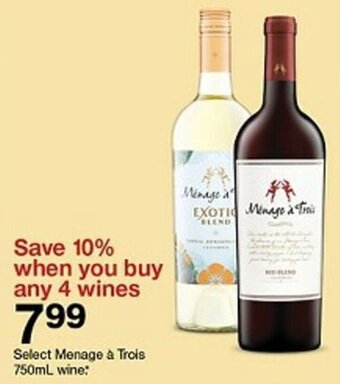 Target Select Menage à Trois 750mL wine: offer