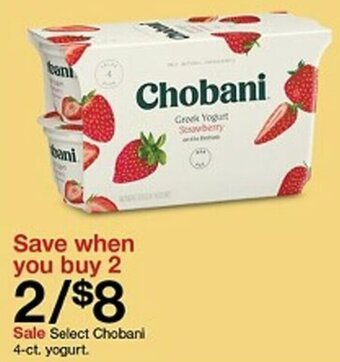 Target Select Chobani 4-ct. yogurt. offer