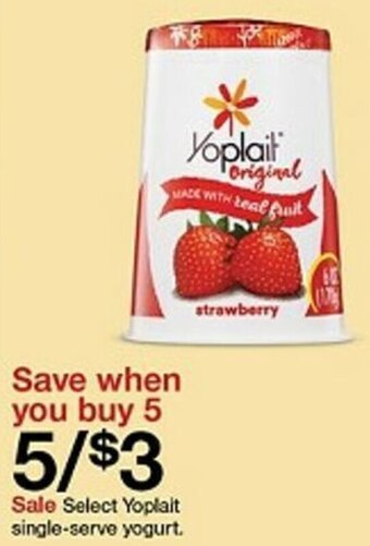 Target Select Yoplait single-serve yogurt. offer