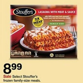 Target Select Stouffer's frozen family-size meals. offer