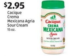 Aldi Cacique Crema Mexicana Agria Sour Cream 15 oz. offer