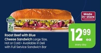 Albertsons Roast Beef with Blue Cheese Sandwich offer