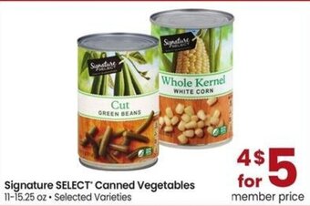 Albertsons Signature SELECT Canned Vegetables offer