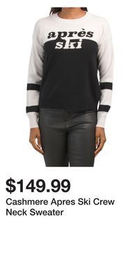 TJ Maxx Cashmere apres ski crew neck sweater offer