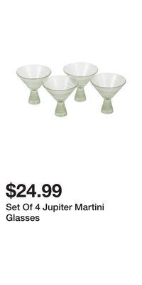TJ Maxx Set of 4 jupiter martini glasses offer