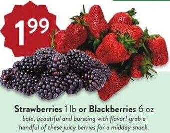 Fresh Thyme Strawberries 1 lb or Blackberries 6 oz offer