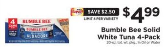 ShopRite Solid white tuna 4-pack offer