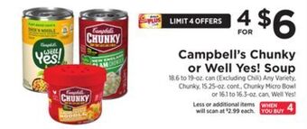 ShopRite Chunky or well yes! soup offer