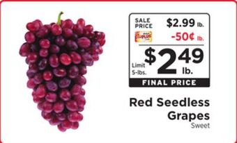 ShopRite Red seedless grapes offer
