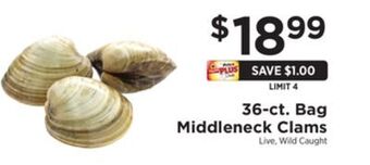 ShopRite 36-ct. bag middleneck clams offer