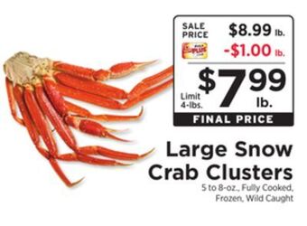 ShopRite Large snow crab clusters offer