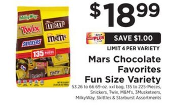 ShopRite Mars chocolate favorites fun size variety offer