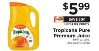 ShopRite Pure premium juice offer