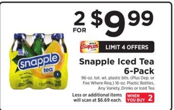 ShopRite Iced tea 6-pack offer