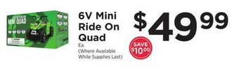 ShopRite 6v mini ride on quad offer