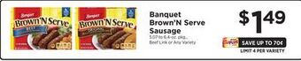 ShopRite Brown'n serve sausage offer