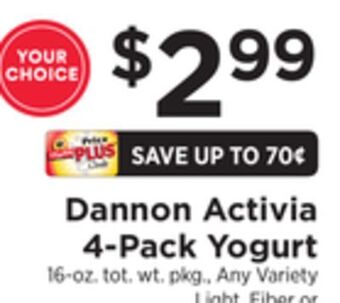 ShopRite Activia 4-pack yogurt offer