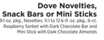 ShopRite Novelties, snack bars or mini sticks offer