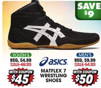 Big 5 Asics men's matflex 7 wrestling shoes offer