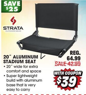 Big 5 Strata outdoor gear 20 aluminum stadium seat offer