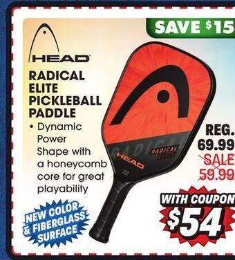 Big 5 Head radical elite pickleball paddle offer