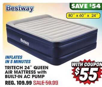 Big 5 Bestway tritech air mattress queen 24 with built-in ac pump offer