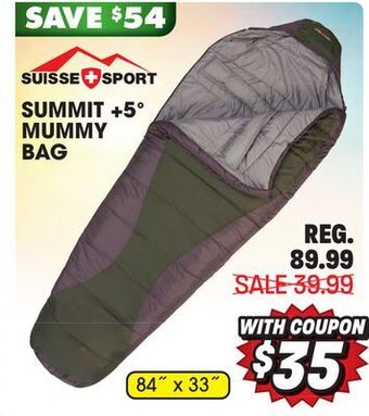 Big 5 Suisse sport summit +5° mummy bag offer