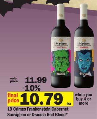 Meijer 19 crimes frankenstein cabernet sauvignon or dracula red blend offer