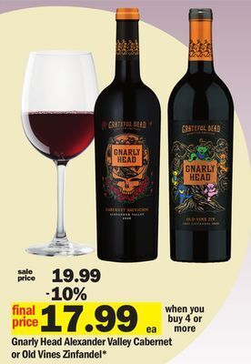 Meijer Gnarly head alexander valley cabernet or old vines zinfandel offer