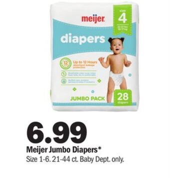 Meijer Meijer jumbo diapers offer