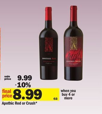 Meijer Apothic red or crush offer