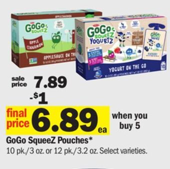 Meijer Gogo squeez pouches offer
