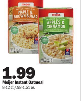 Meijer Meijer instant oatmeal offer