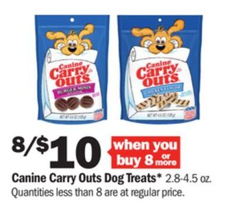 Meijer Canine carry outs dog treats offer