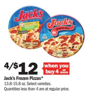 Meijer Jack's frozen pizzas offer