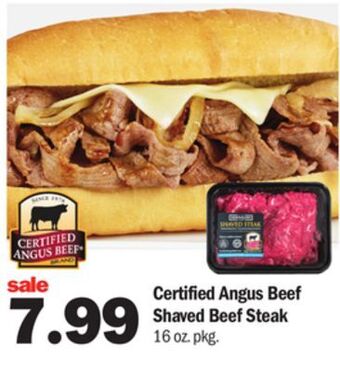 Meijer Certified angus beef shaved beef steak offer