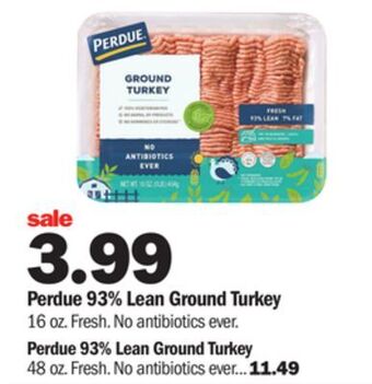 Meijer Perdue 93% lean ground turkey offer