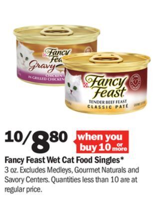 Meijer Fancy feast wet cat food singles offer