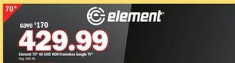 Meijer Element 70 4k uhd hdr frameless google tv offer