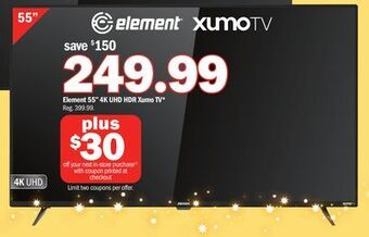 Meijer Element 55 4k uhd hdr xumo tv offer