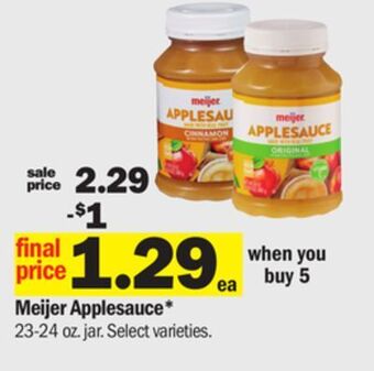 Meijer Meijer applesauce offer