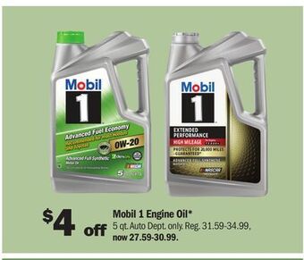 Meijer Mobil 1 engine oil offer
