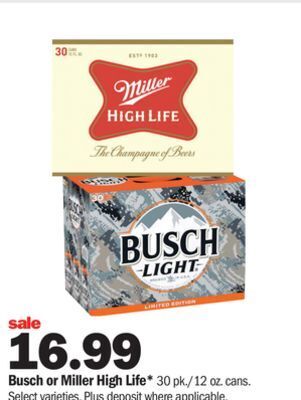 Meijer Busch or miller high life offer